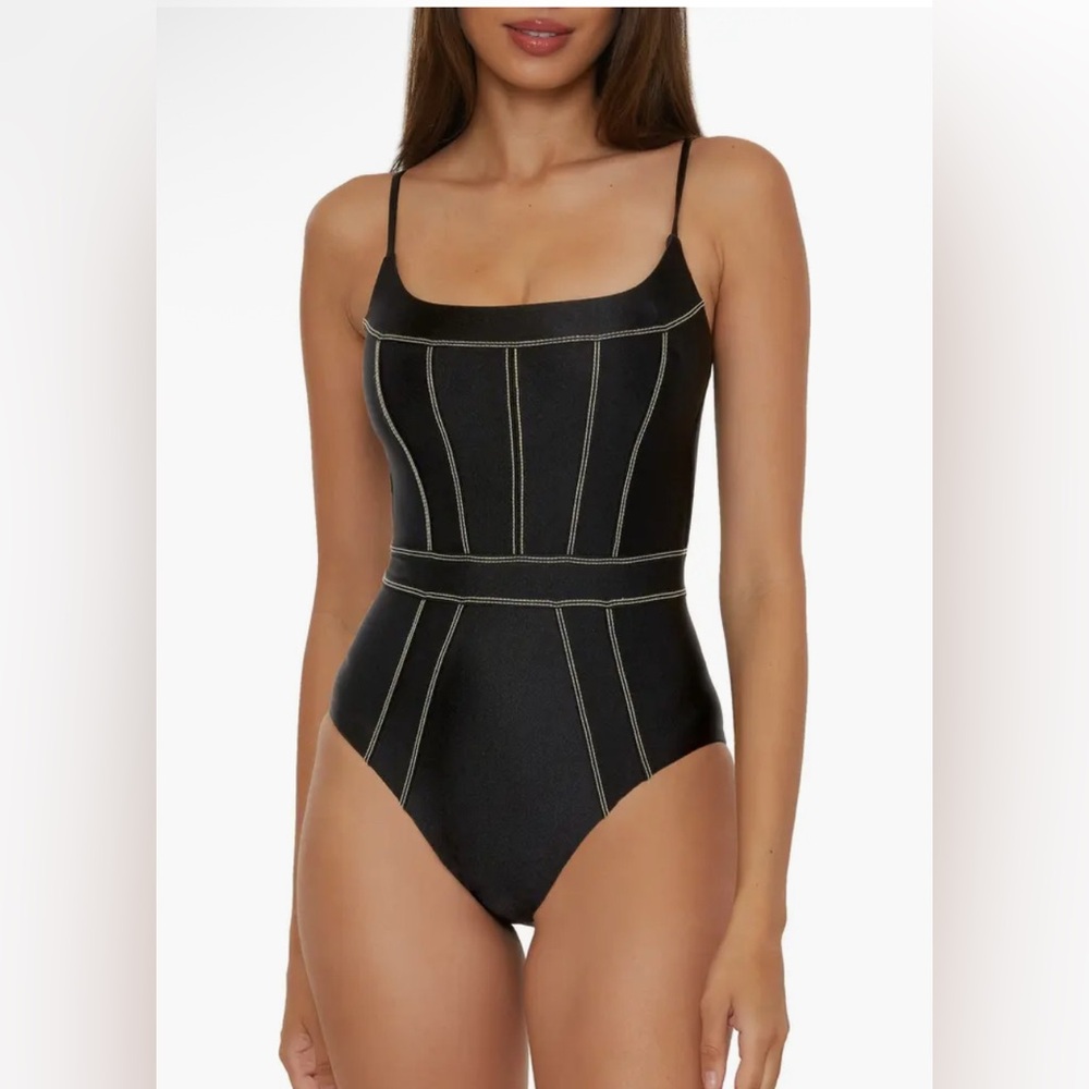 BECCA Women's Color Sheen Corset-Seamed One-Piece Swimsuit